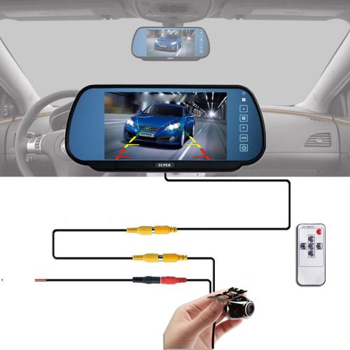 7&#034; tft lcd car rear view backup monitor &amp; coms reverse backup parking camera kit