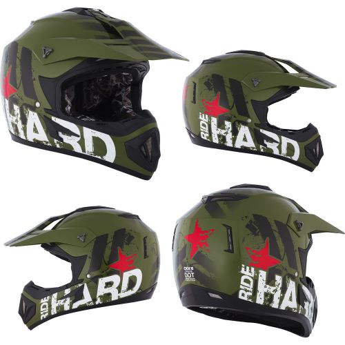 Motorcycle mx helmet offroad scooter xsmall kaki/army green ckx tx-529 ride hard
