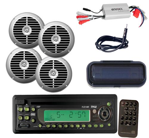 New in-dash boat cd/mp3 player,4 x 6.5&#034; waterproof speakers, 800w amp, antenna