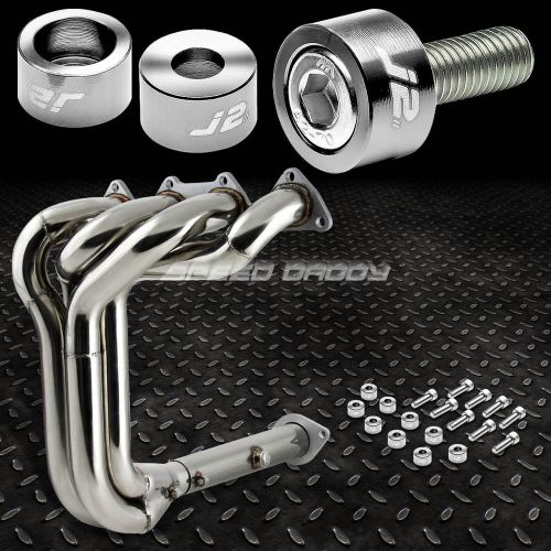 J2 for b-series exhaust manifold 4-1 racing tri-y header+silver washer bolts