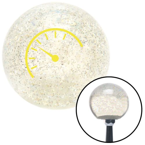 Yellow instrument gauge clear metal flake shift knob with m16 x 1.5 insertknob