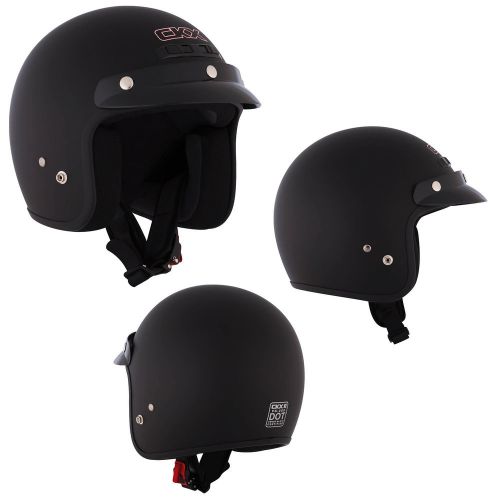 Motorcycle helmet open face scooter black mat xlarge ckx vg-200 adult