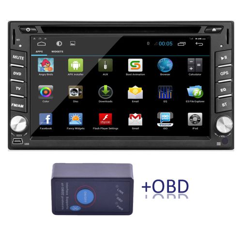 Android 4.4 os 6.2&#034; 2din built-in 3g wifi gps car dvd player bt radio ipod+obd2