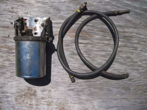 Vintage sky franz oil cleaner filter canister, complete, w/ lines &amp; fittings