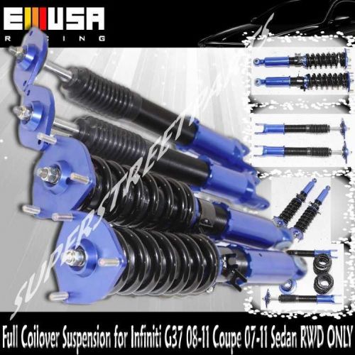 Coilover suspension lowering kits for 08-13 infiniti g37 rwd sedan / coupe blue
