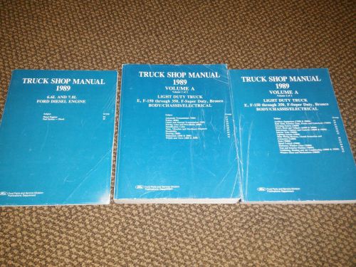 Lot of (x3) ford truck shop manuals 1989 volume a light duty f-150 350 diesel