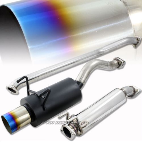 Jdm burnt tip muffler catback exhaust system for 02-05 honda civic si hatchback