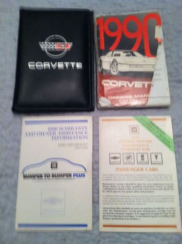 1990 corvette factory gm original owners manual set complete with cover.