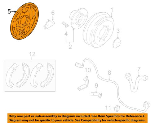 Mitsubishi oem 03-04 outlander rear brakes-brake backing plate mr569248