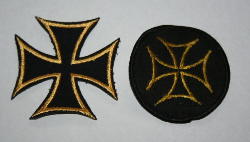 1 vintage circle maltese cross & 1 maltese cross motorcycle biker patch (48)