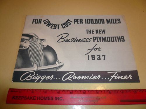 1937 plymouth sales brochure - vintage - new plymouth plymouths