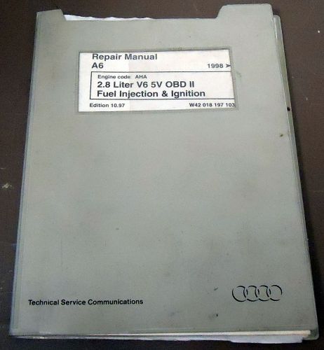 Audi service repair manual a6 1998 &amp; later, edition 10.97 ~ w42 018 197 103