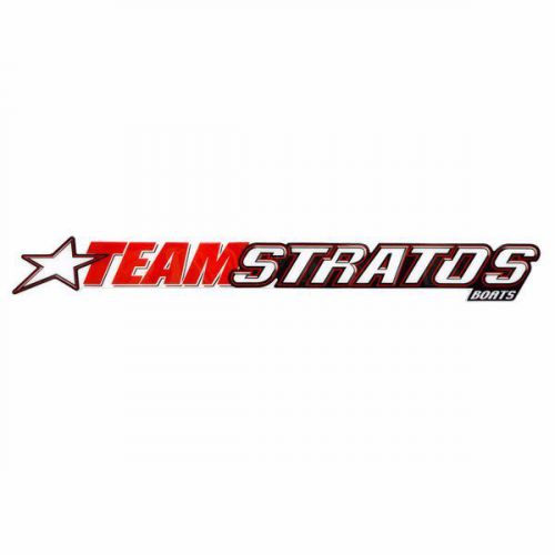 Team stratos boats 7d516 red black white 37 x 4 1/2 raised vinyl marine decal