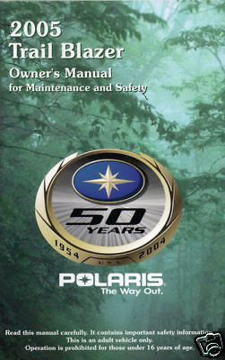 2005 polaris atv trailblazer owners manual new