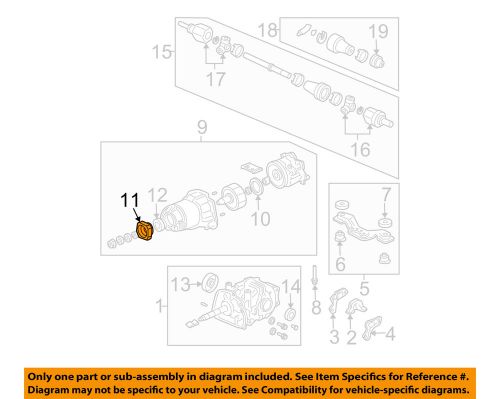 Honda oem 97-11 cr-v rear differential-companion flange 40441p6r010