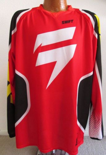 Mens shift mx ride club motocross long sleeve shirt &#034;newman 969&#034; - size xl - red