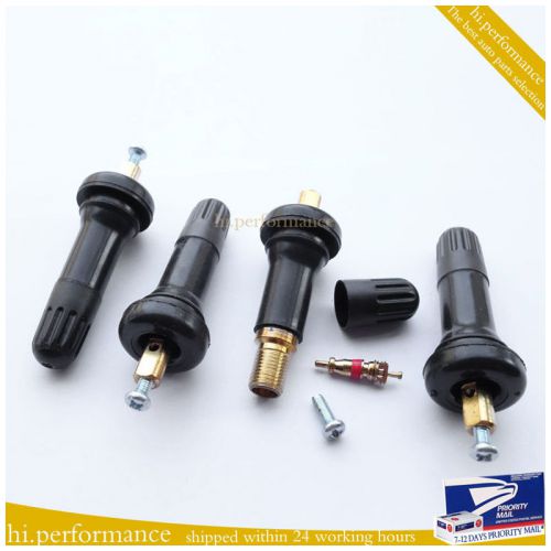 Set of 4 rubber valve stem tire sensor service kit tpms fits gm buick gm4-930