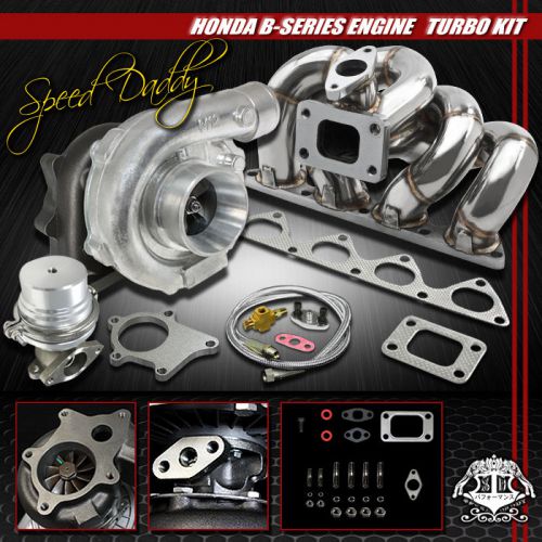 T04e 5pc t3/t4 turbo kit+blurr manifold+wastegate b16/b18 civic/prelude/integra