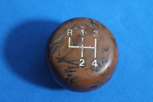 4 speed shift knob handle accessory gear shift wood grain bakelite?? ford chevy