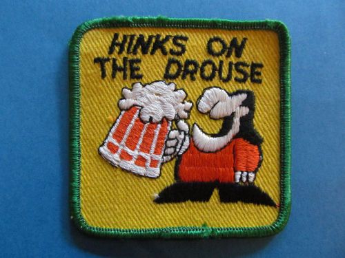 Vintage 70&#039;s biker beer vest hat hippie jacket patch hinks on the drouse booze