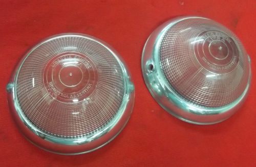 Peugeot 403 clear silver front turn light lenses set x2 new