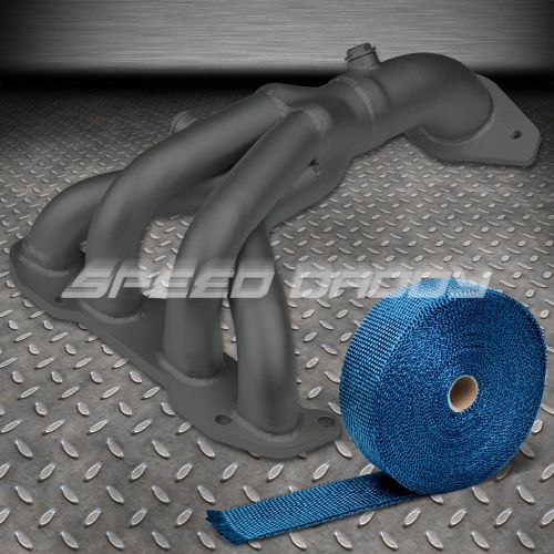 For 2002-2006 nissan sentra spec v stainless black exhaust header+blue heat wrap