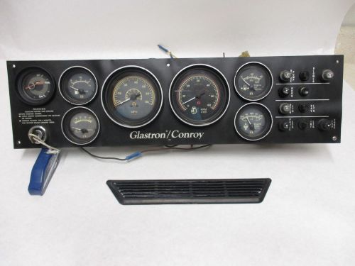 Gauge panel w/ ignition key switch temp oil fuel volt trim tach boat guages dash