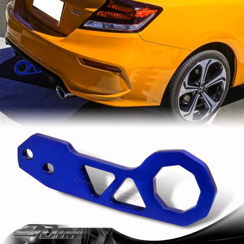 2&#034; jdm anodized cnc billet aluminum blue rear bumper racing tow hook for mazda