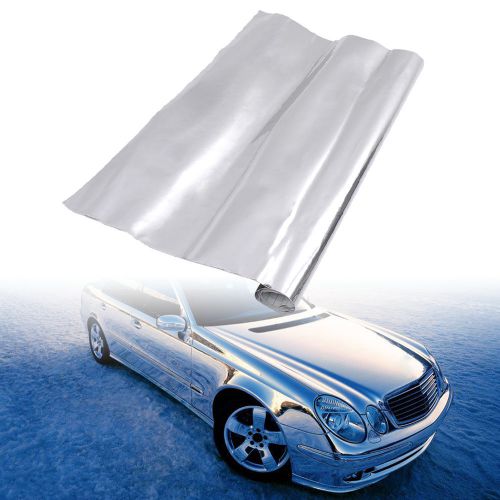 12&#034;x60&#034; silver chrome wrap self adhesive car sticker durable decal sheet