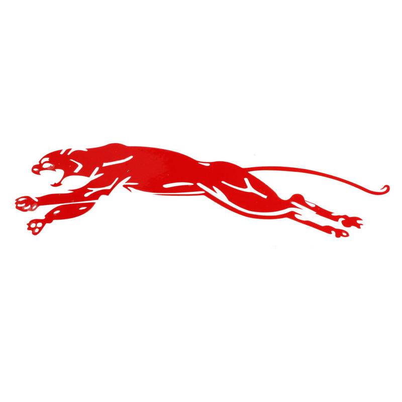 Red cheetah shaped adhesive decal sticker for car vehicle