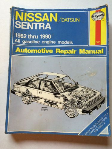 Haynes 982 nissan datsun sentra 1982-1990 automotive repair manual