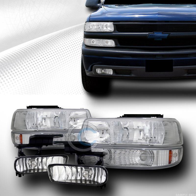 Chrome head light signal a+front bumper fog 99-06 chevy silverado suburban tahoe