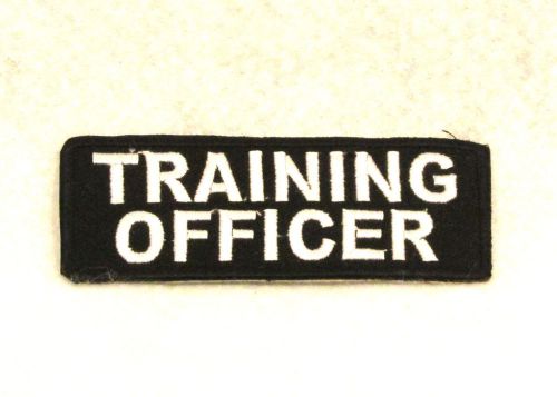 Training officer white on black small badge patch for biker vest sb712