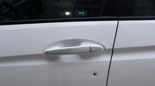 4p silver carbon fiber style door handle cover trim for honda fit jazz rs 2015