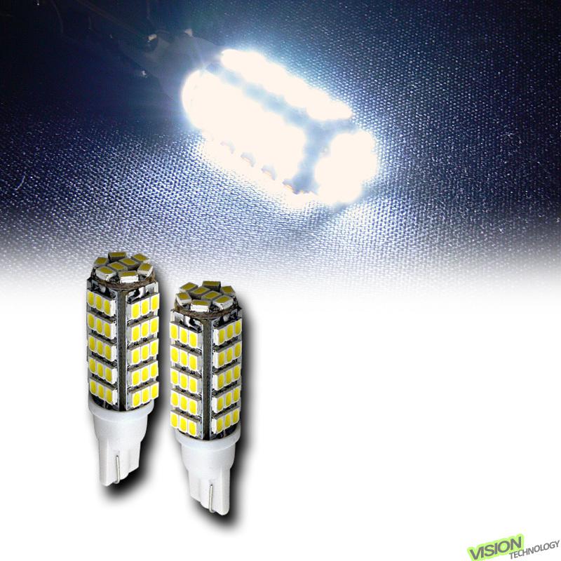 2pc white t10 wedge 68x smd led parking/turn signal/tail light lamp bulb dc 12v