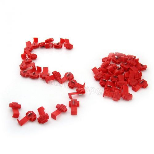 50pcs red wire terminals quick splice connector connect plastic cable joints tap