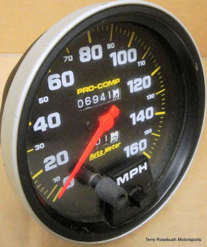 Auto meter 5154 pro comp speedometer, 0-160mph, 5.0&#034; dia, dash mount, trip set