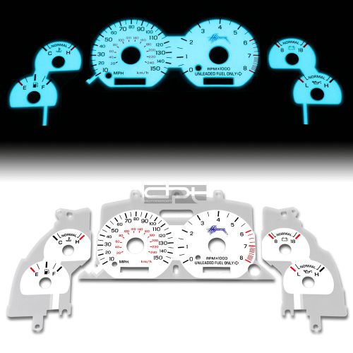 Indiglo glow gauge+harness white face for 96-98 ford mustang 4.6 l 281 v8 sn-95