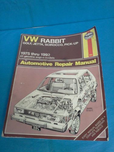 Haynes vw rabbit owners workshop manual 884