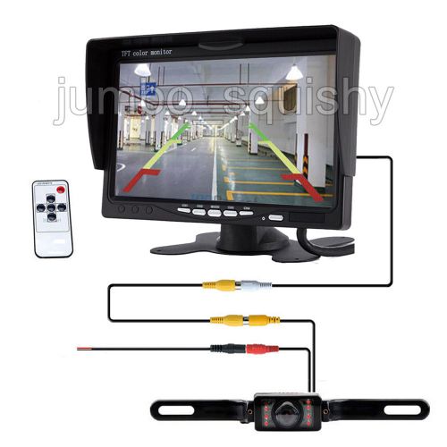 7&#034; tft lcd monitor car rear view system backup reverse camera night vision kit