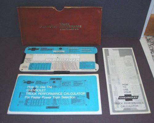 Vintage chevrolet truck performance calculator with case &amp; manuals, tcp-1