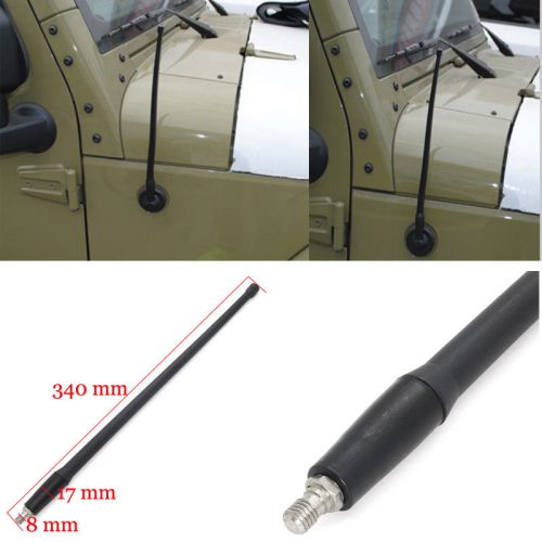 Black rubber 13 inch am fm signal antenna for jeep wrangler jk sahara rubicon