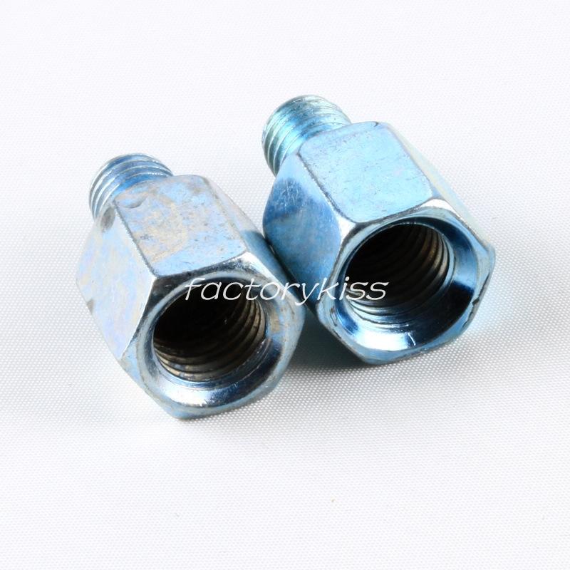 2pcs motorcycle or scooter rearview mirror adapters view 10mm to 8mm