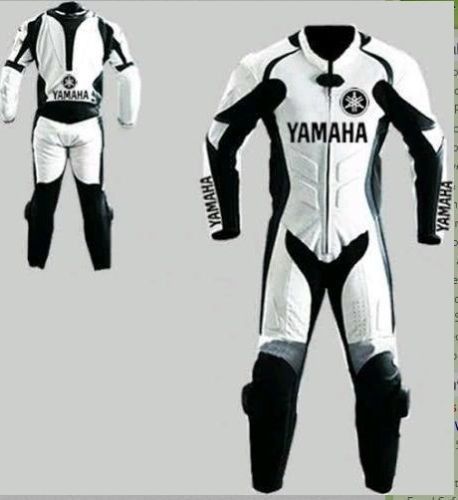 Yamaha men motorcycle leather suit motorbike racing suit jacket pant ce-armor