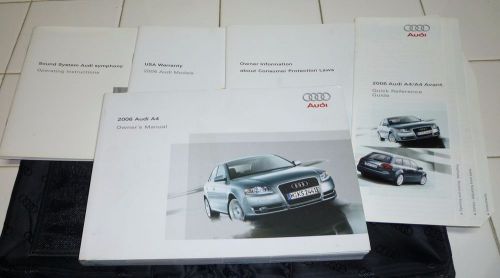 2006 audi a4 sedan owners manual set 06 guide w/case