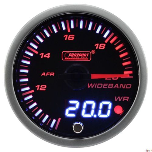 Prosport 60mm jdm series amber red &amp; white led wideband air fuel ratio gauge