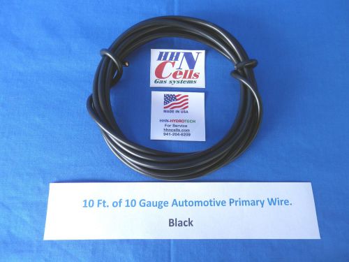 10ft. automotive primary wire 10 gauge black hho dry cell hydrogen generator