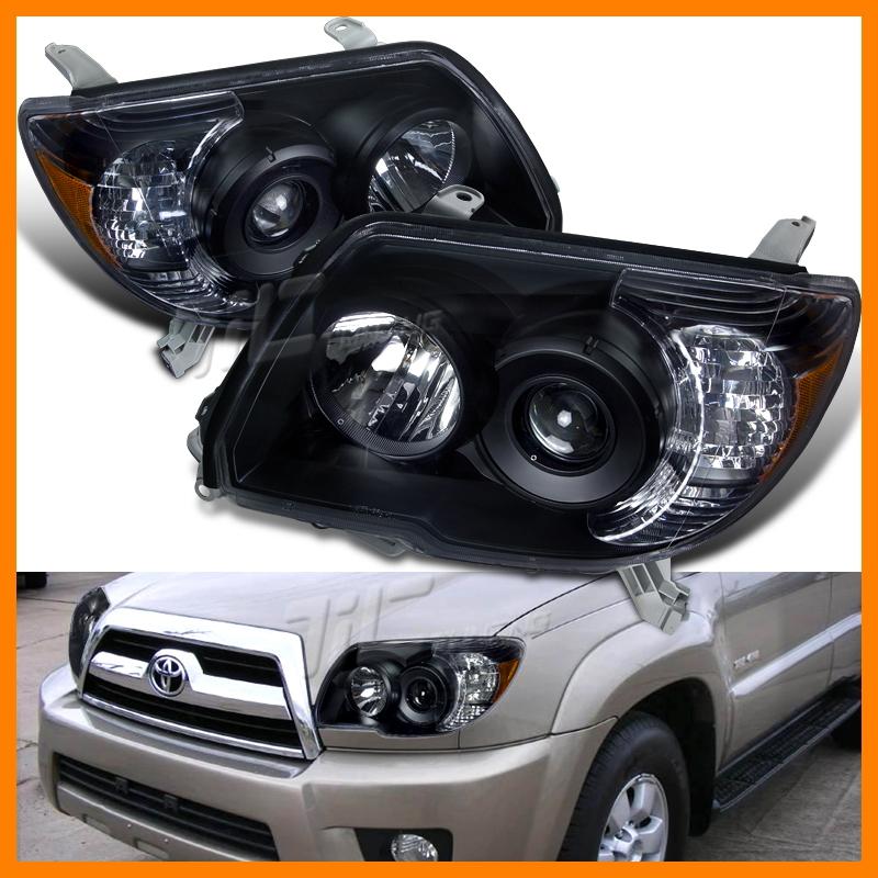 06-09 toyota 4runner black projector headlights lamp lh+rh to2502164 to2503164