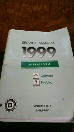 1999 chevrolet camaro / pontiac firebird 3 volume service shop manual set