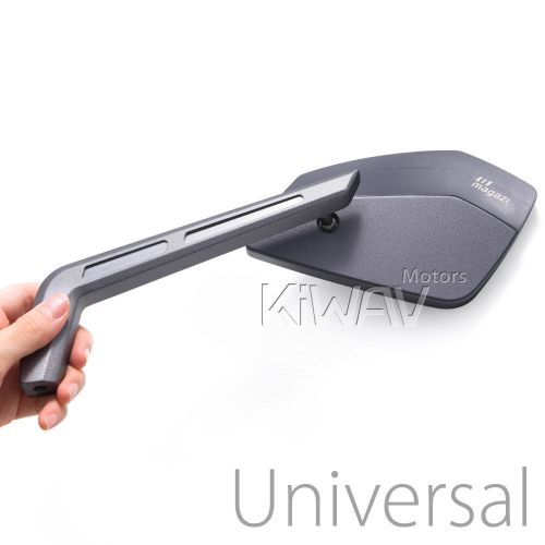 Gray motorcycle mirrors cnc aluminum cleaver look for kawasaki estrella ke kh